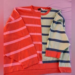 Piper & Scoot Colorblock Striped Women's Cropped Sweater